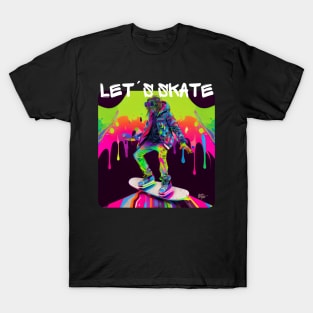 Lets Skate - Cool skater on the street - Graffiti Style 1 T-Shirt